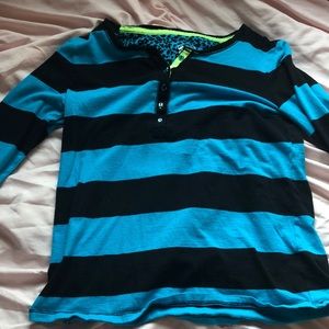 Blue and black striped long sleeve